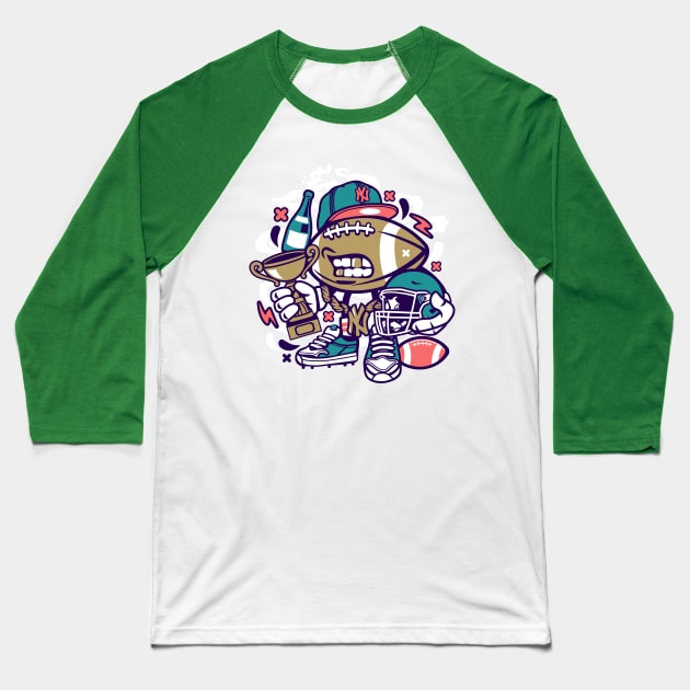 American Football Champion Baseball T-Shirt by Superfunky